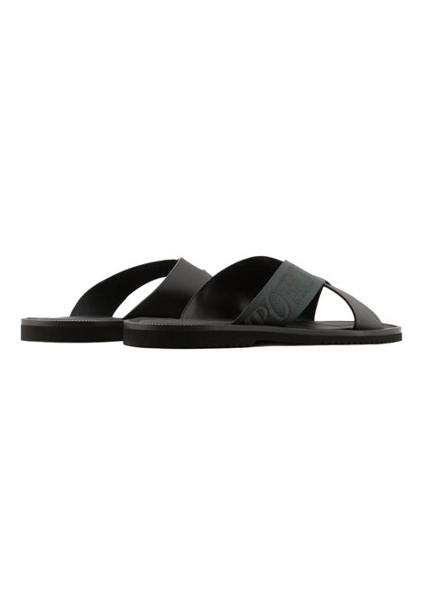 Crossed sandals in leather and logo ribbon EMPORIO ARMANI | sandals | X4P124 XN787K001